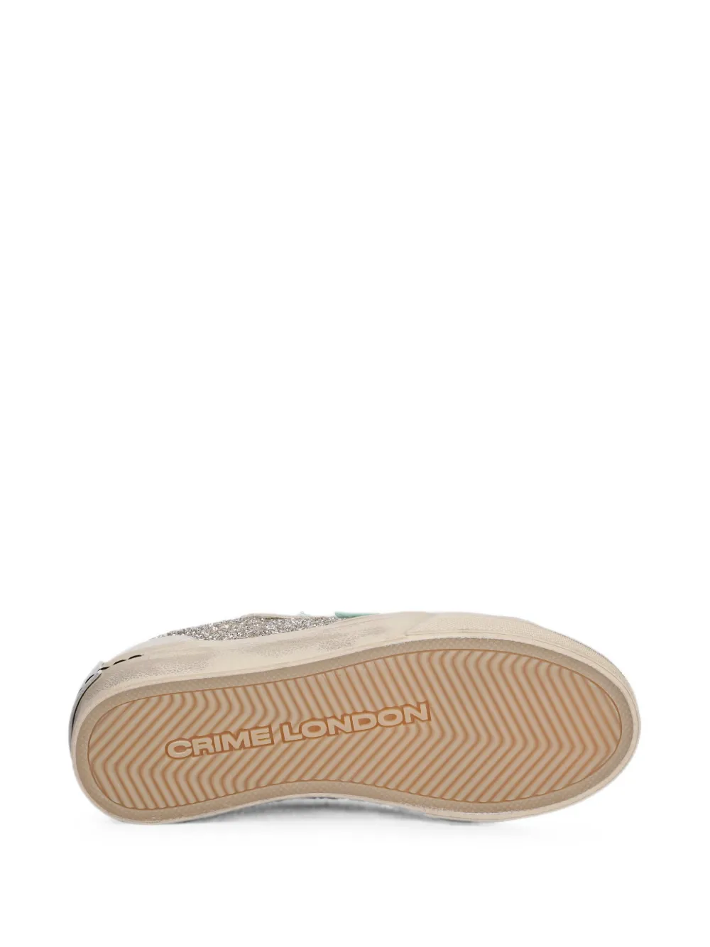 Crime London Soho glitter-detail panelled sneakers Beige