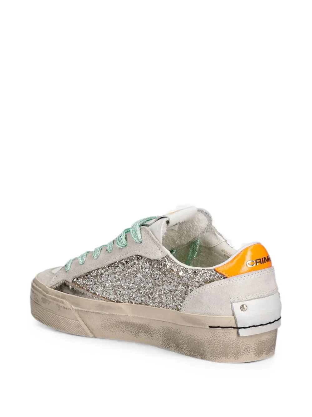 Crime London Soho glitter-detail panelled sneakers Beige