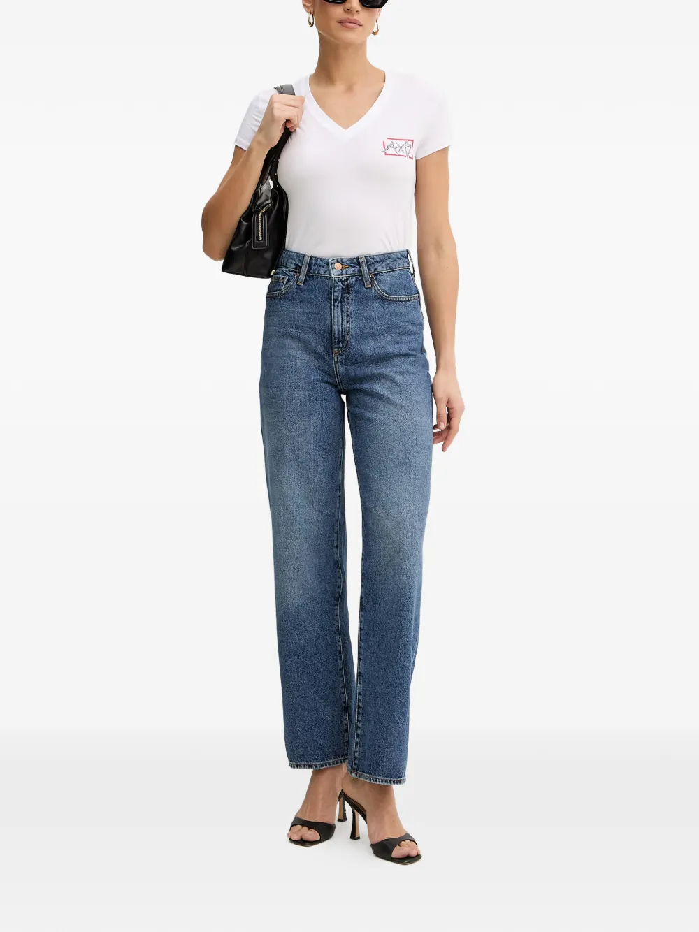 Armani Exchange Jeans met logopatch Blauw