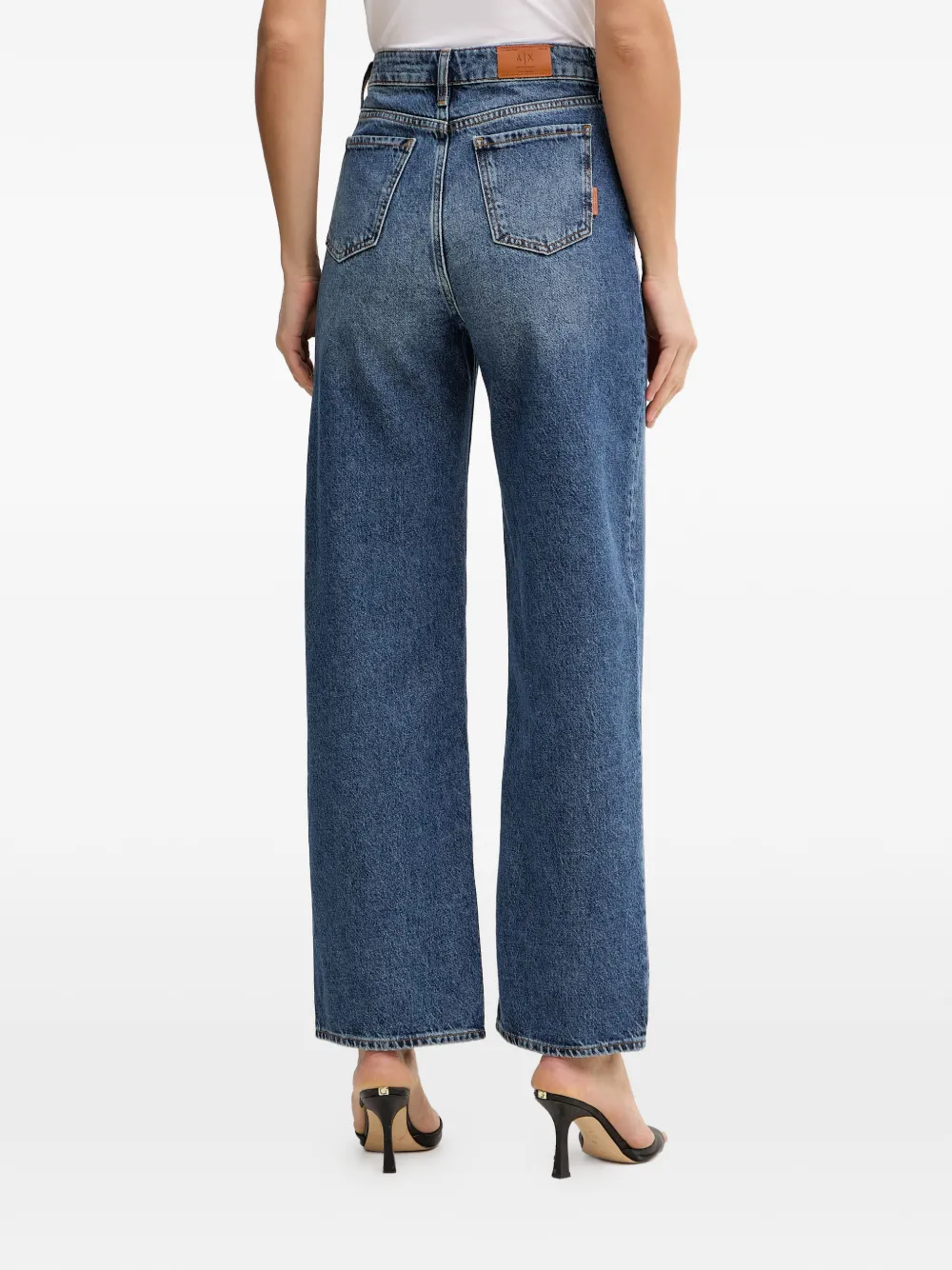Armani Exchange Jeans met logopatch Blauw