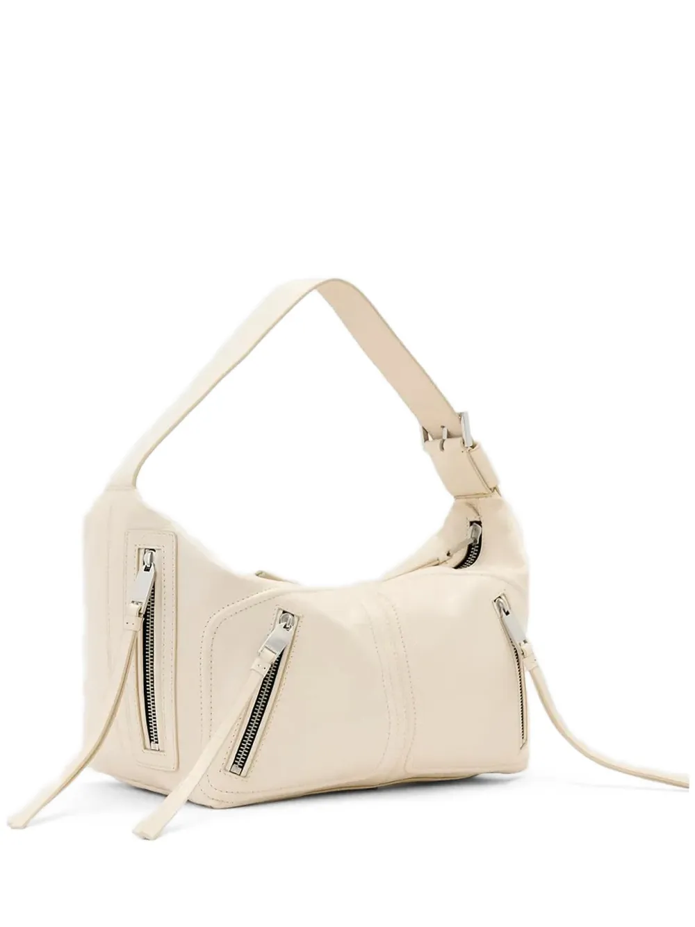AllSaints Jean Rey buckle-detail zip-fastening shoulder bag - Nude