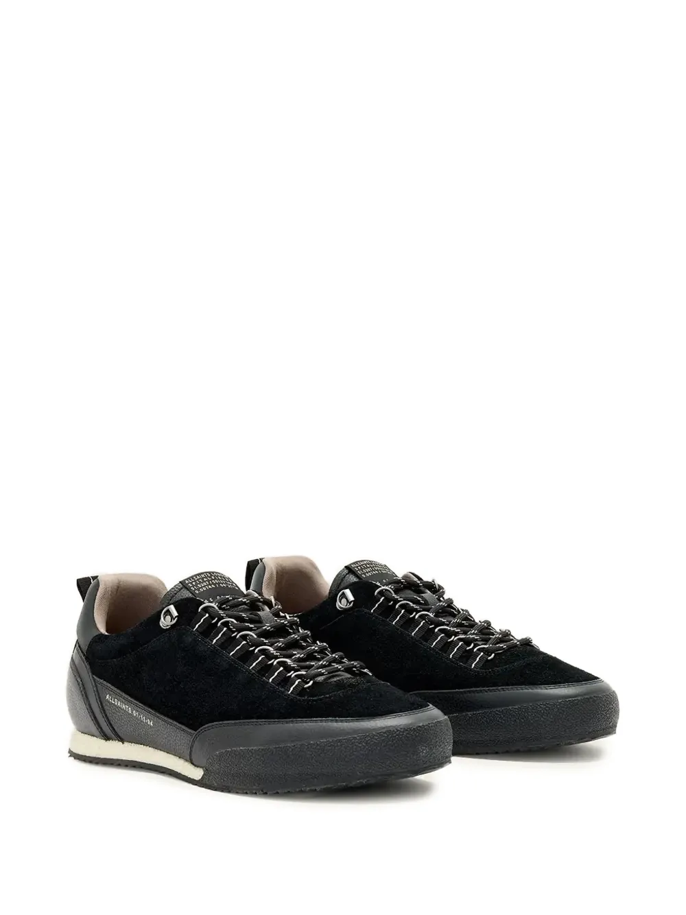 AllSaints Harri suède sneakers met vlakken Zwart