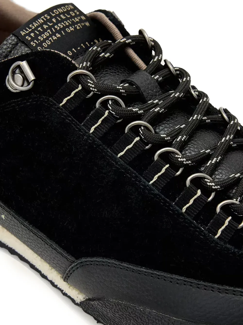 AllSaints Harri suède sneakers met vlakken Zwart