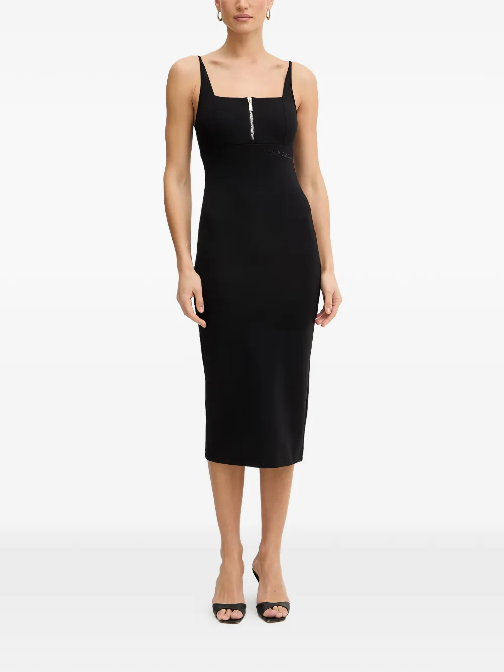 Armani Exchange zip-front midi dress - Nero