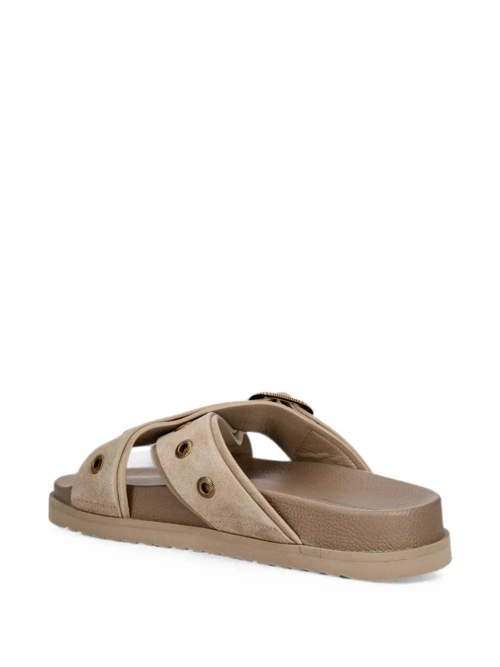 AllSaints Suki eyelet-embellished crossover sandals Bruin