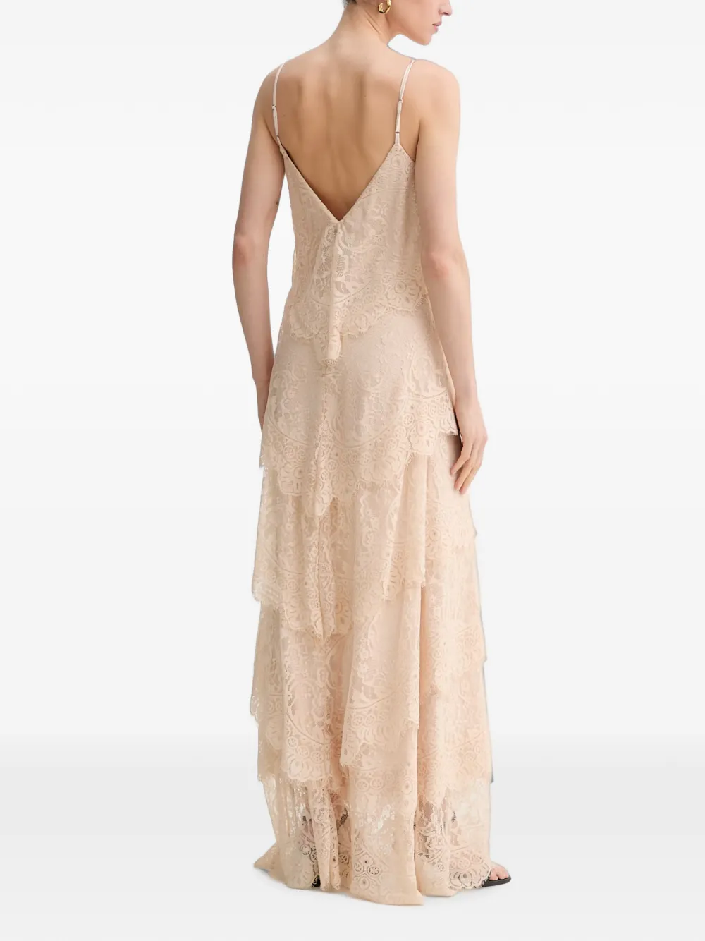 Aniye By Silva gelaagde maxi-dress met kant Beige