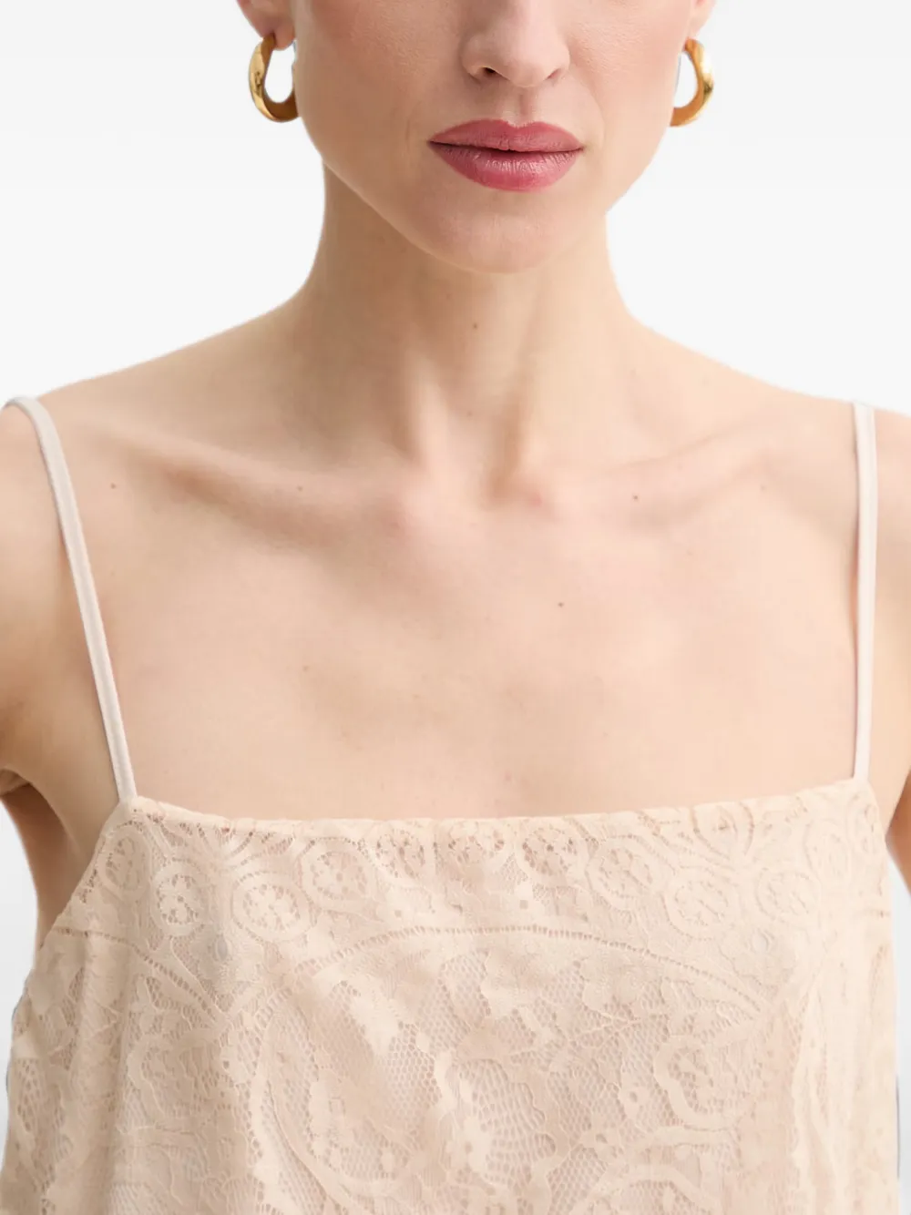 Aniye By Silva gelaagde maxi-dress met kant Beige