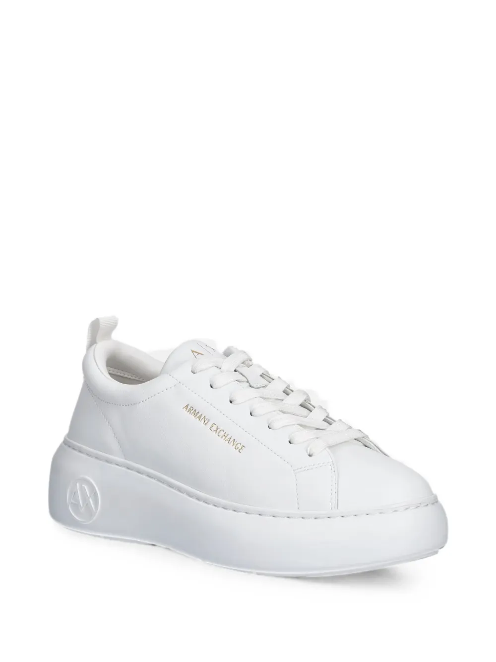 Armani Exchange logo-embossed platform sneakers Wit