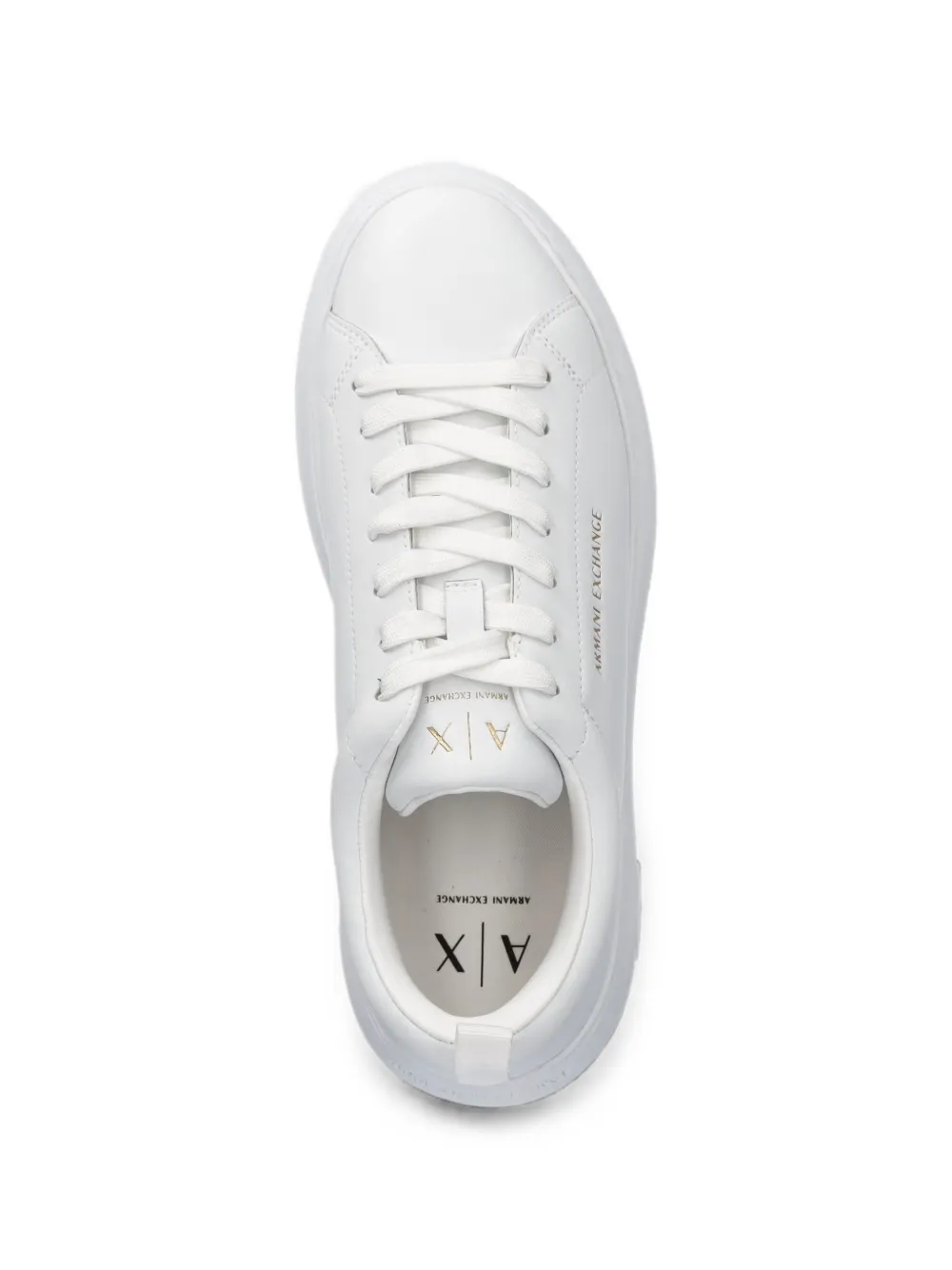 Armani Exchange logo-embossed platform sneakers Wit