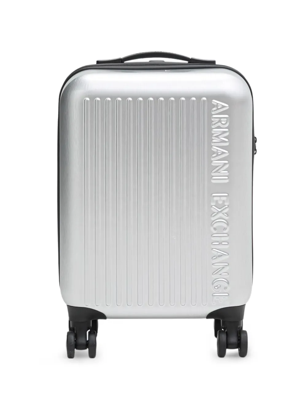 logo-embossed ridged luggage