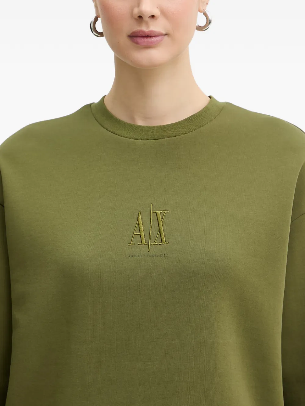 Armani Exchange Sweater met geborduurd logo Groen