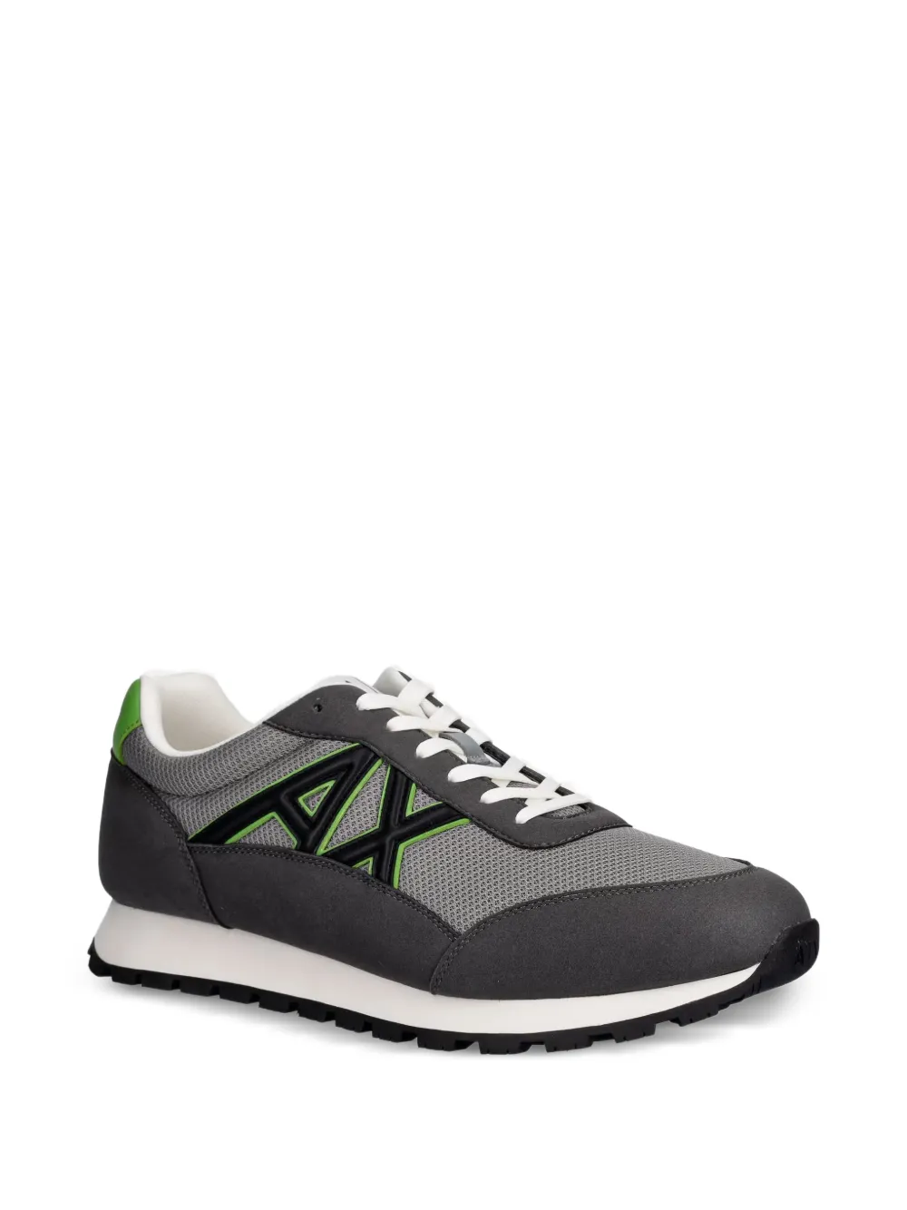 Armani Exchange logo-patch panelled sneakers Grijs