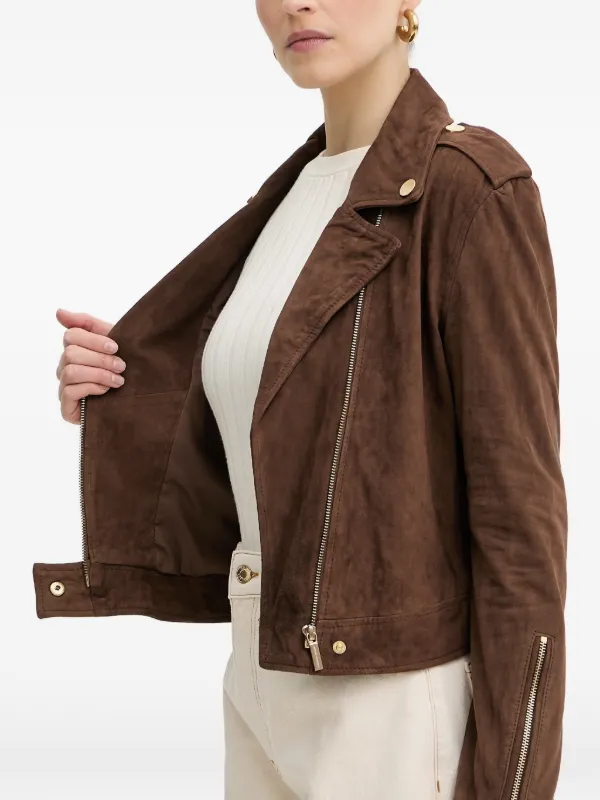 Armani Exchange スエード ライダースジャケット | ブラウン | FARFETCH JP
