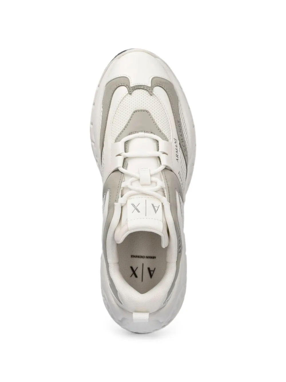 Armani Exchange logo-print panelled sneakers Wit