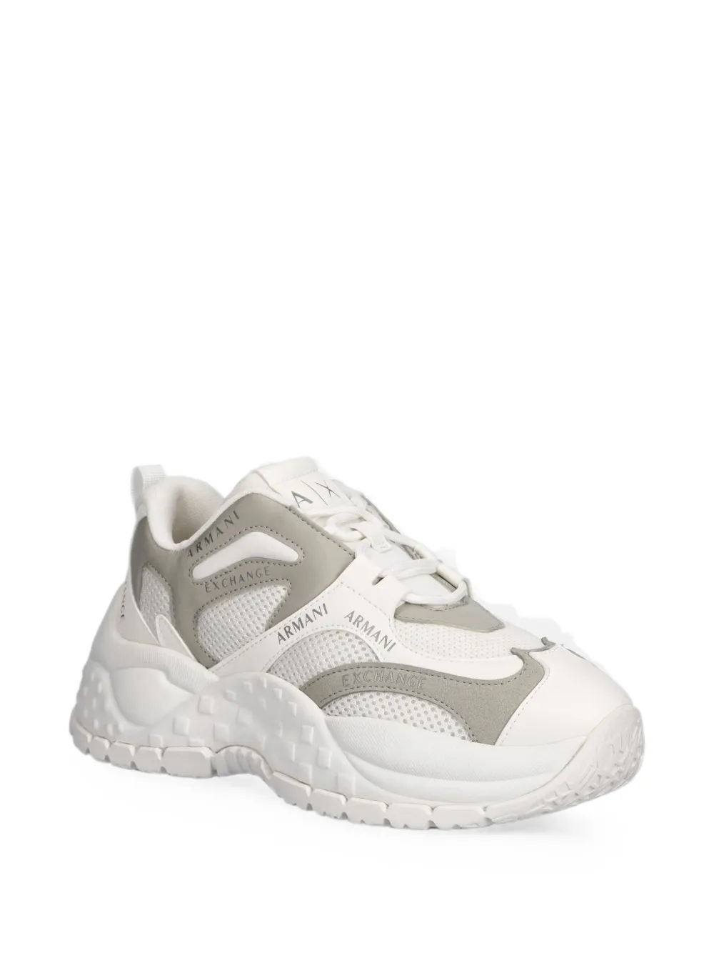 Armani Exchange logo-print panelled sneakers Wit