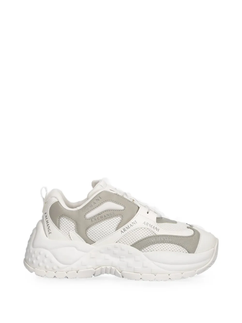 Armani Exchange logo-print panelled sneakers - Weiß