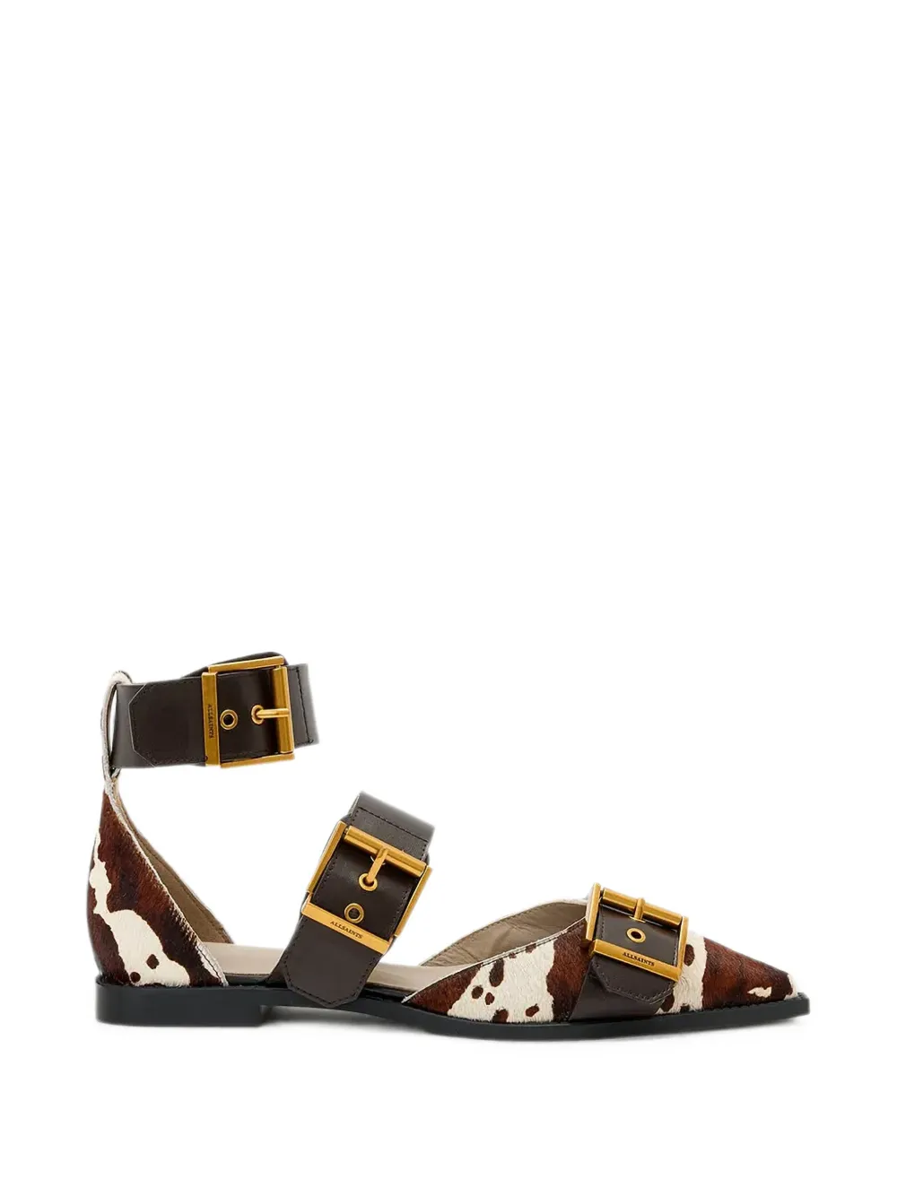 AllSaints Sutton Ballerinas mit Kuh-Print - Braun