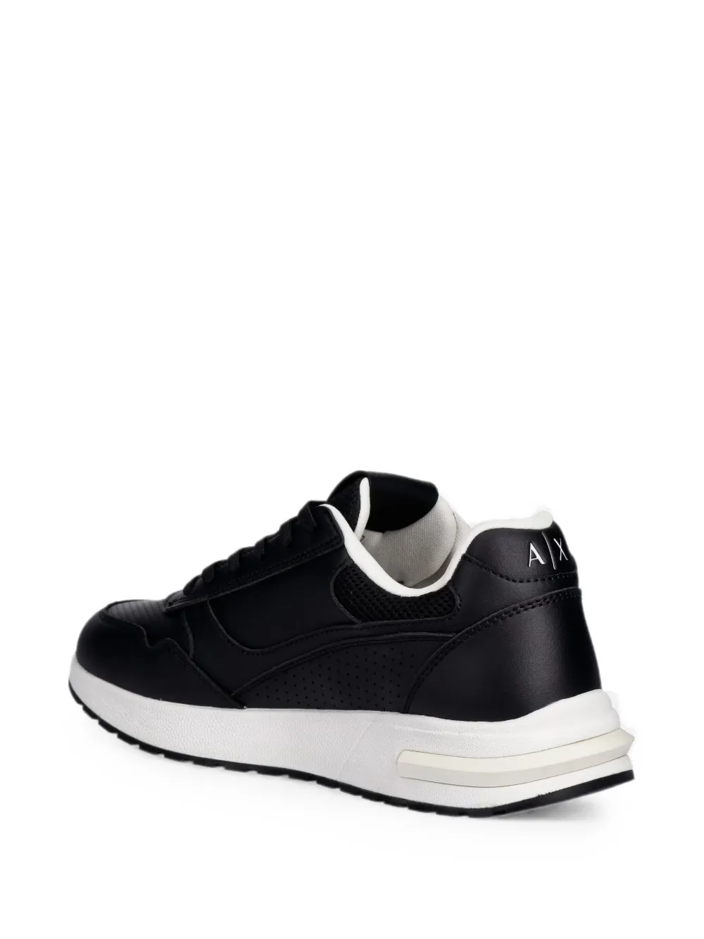 Armani Exchange perforated panelled sneakers Zwart
