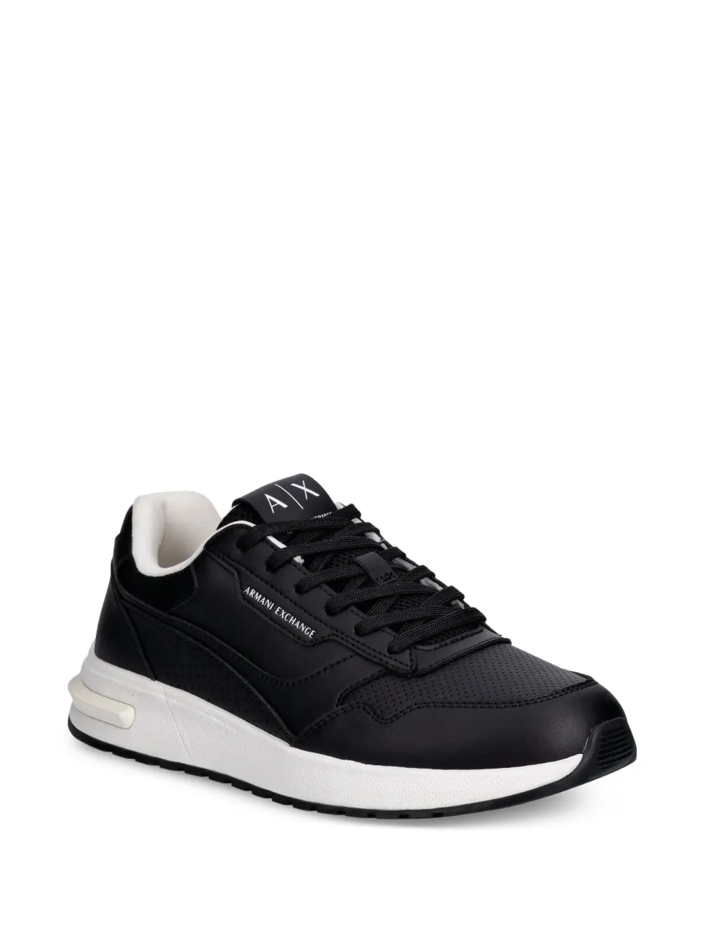 Armani Exchange perforated panelled sneakers Zwart