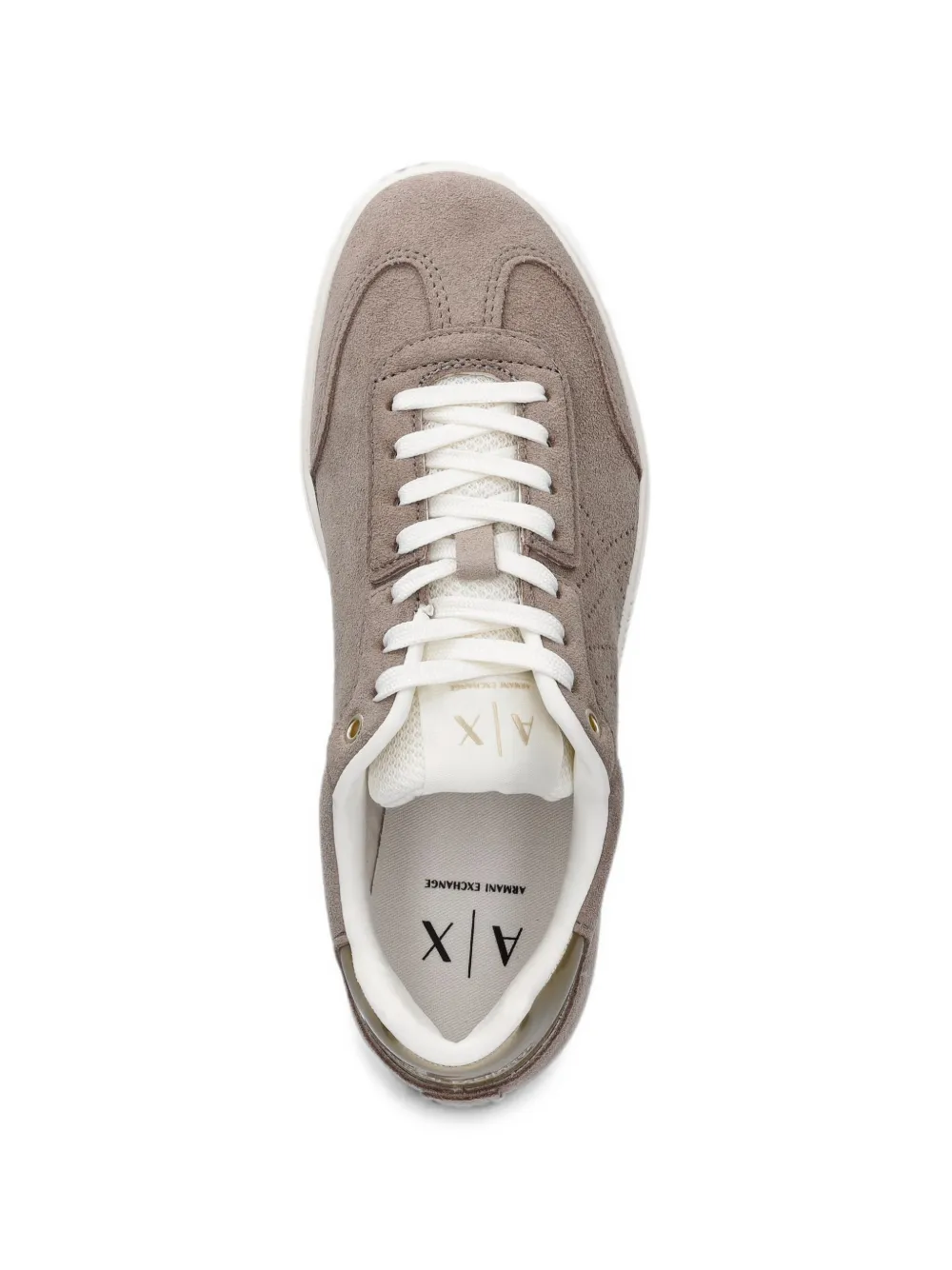 Armani Exchange perforated logo sneakers Beige