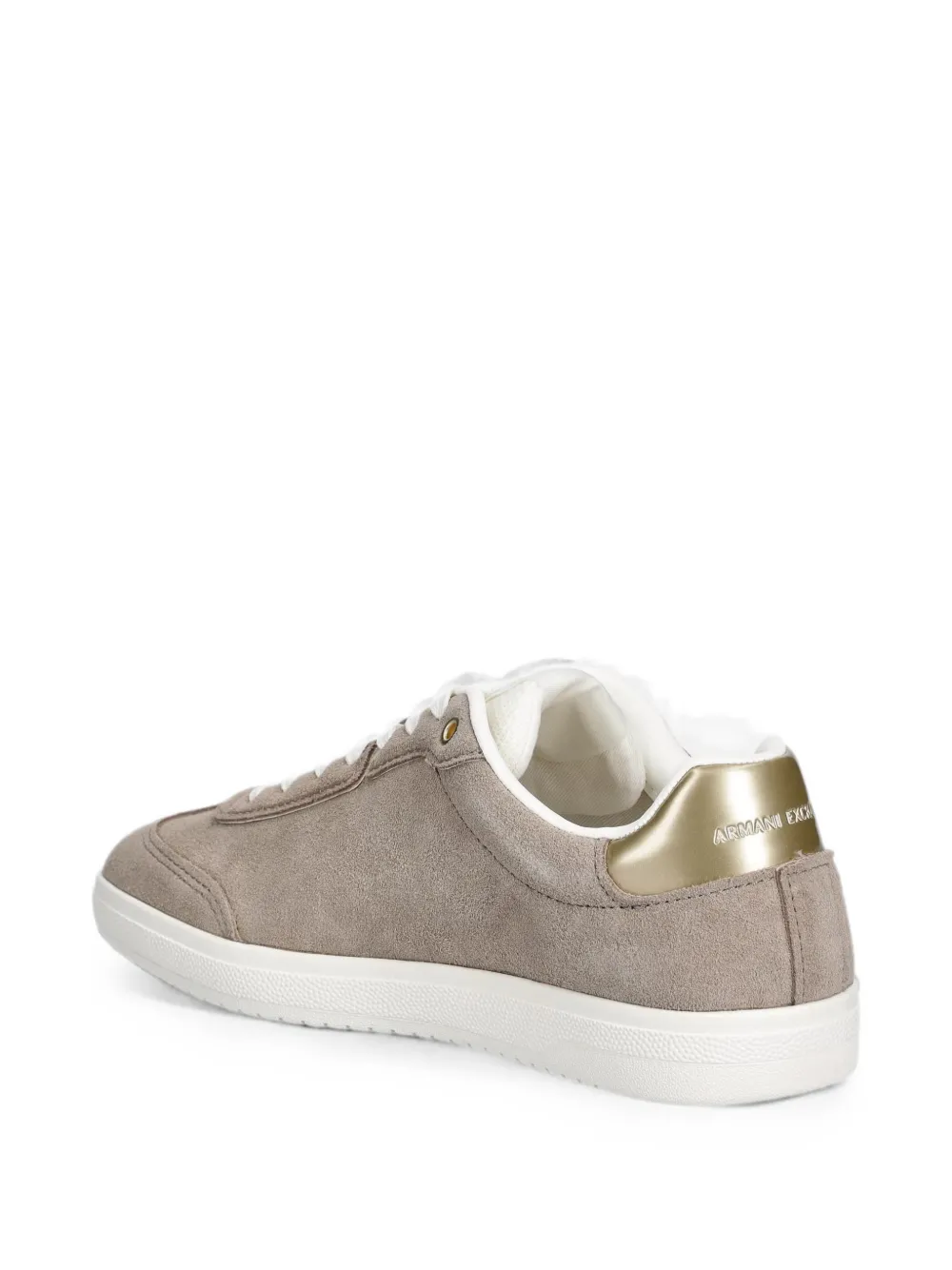 Armani Exchange perforated logo sneakers Beige
