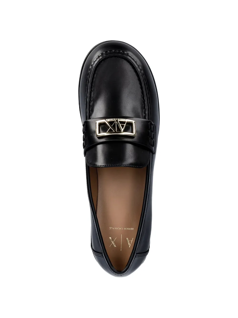 Armani Exchange logo-plaque loafers Zwart