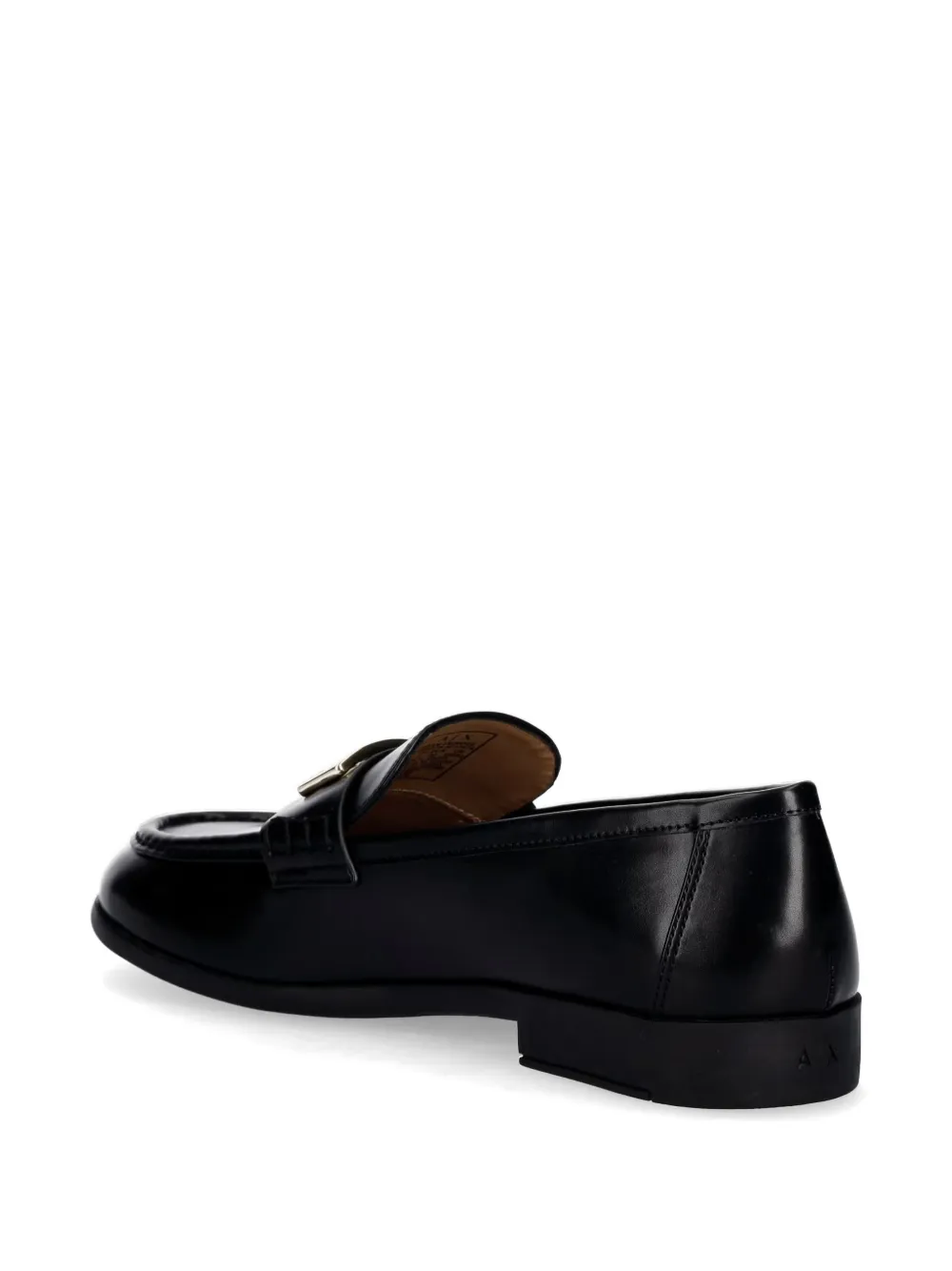 Armani Exchange logo-plaque loafers Zwart