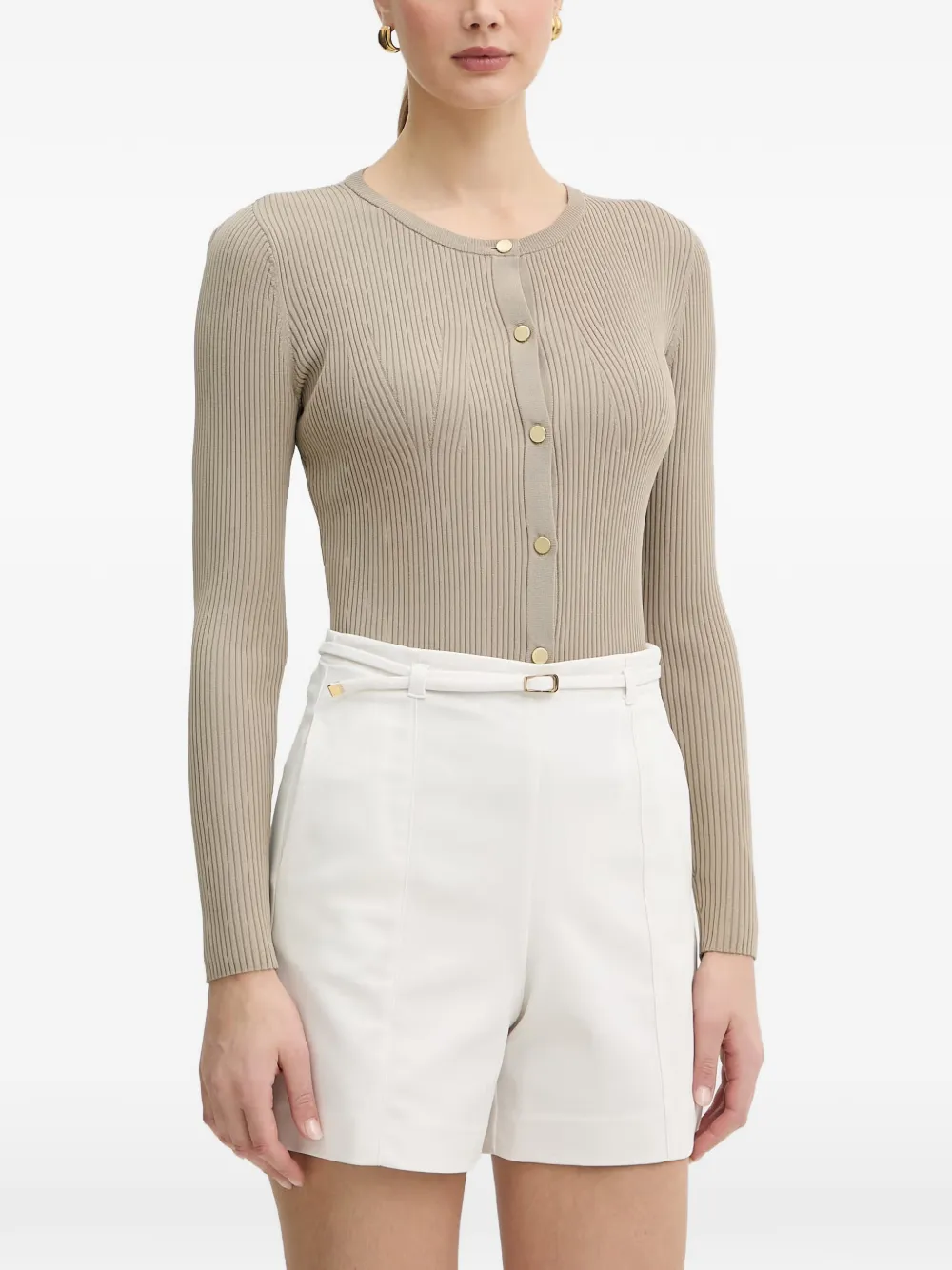 Armani Exchange ribbed-knit cardigan - Nude