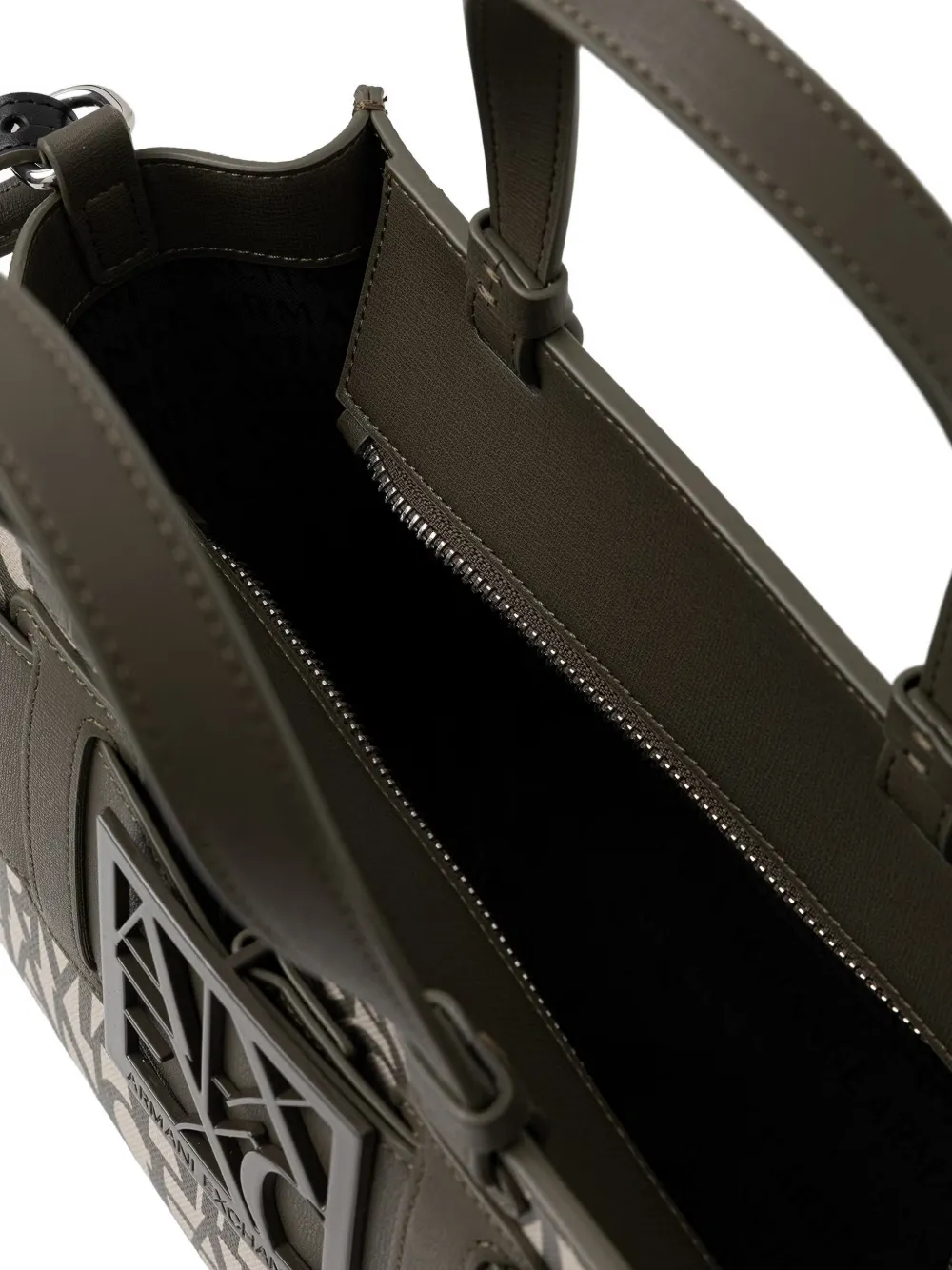 Armani Exchange Shopper met gesp-detail en logo-print Groen
