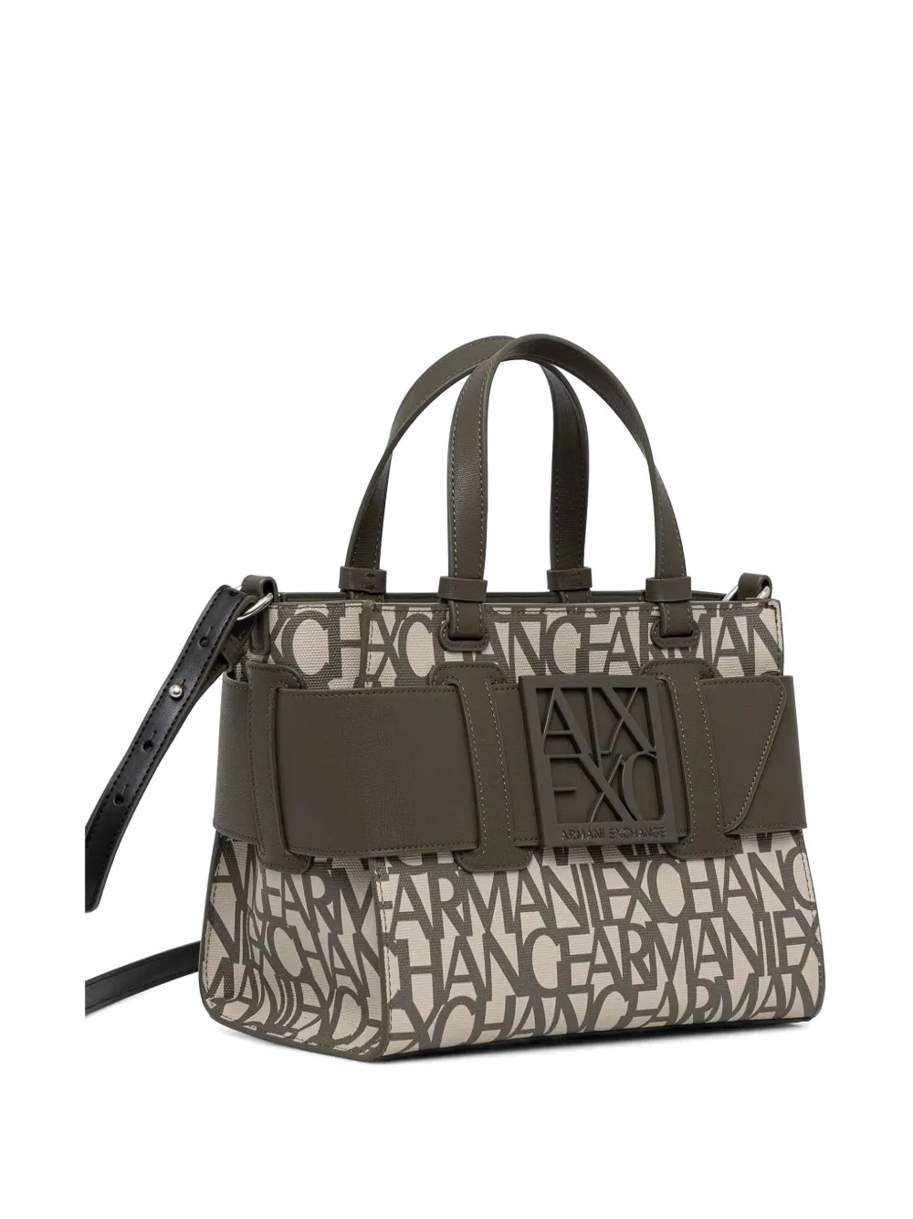 Armani Exchange Shopper met gesp-detail en logo-print Groen