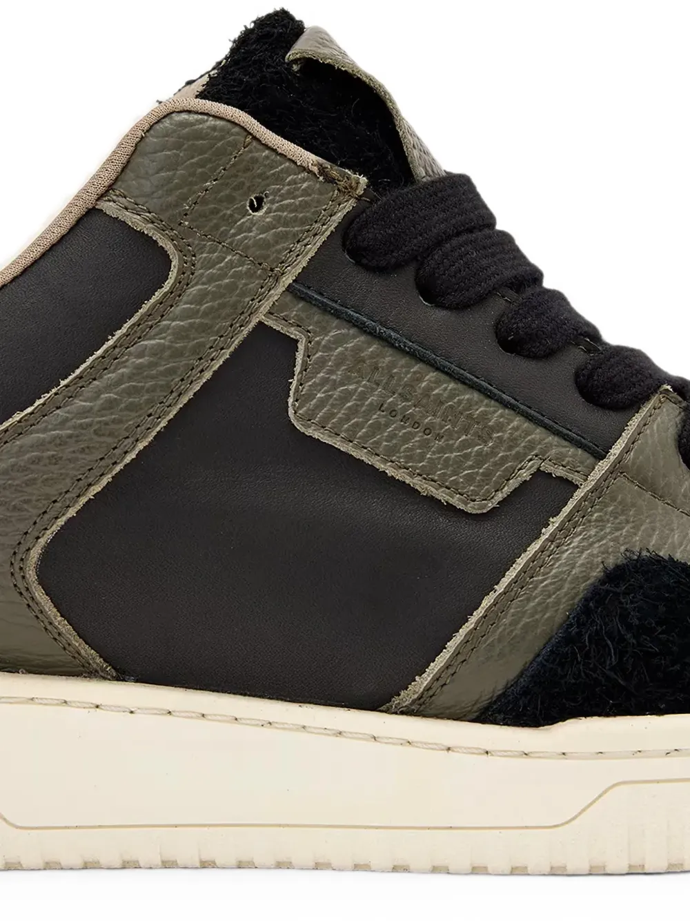 AllSaints panelled leather low top sneakers Zwart