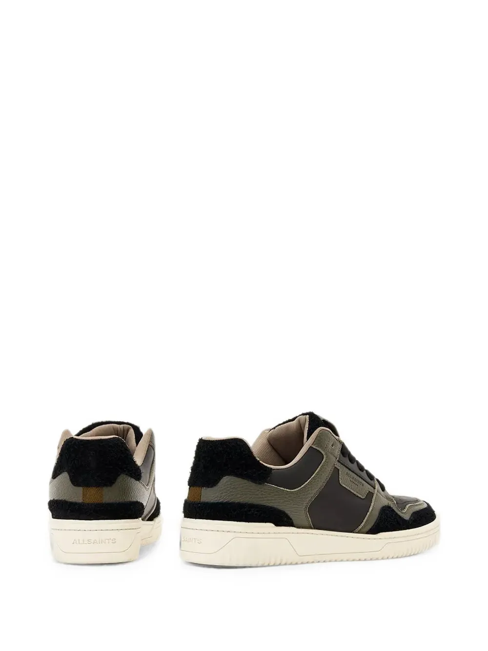 AllSaints panelled leather low top sneakers Zwart