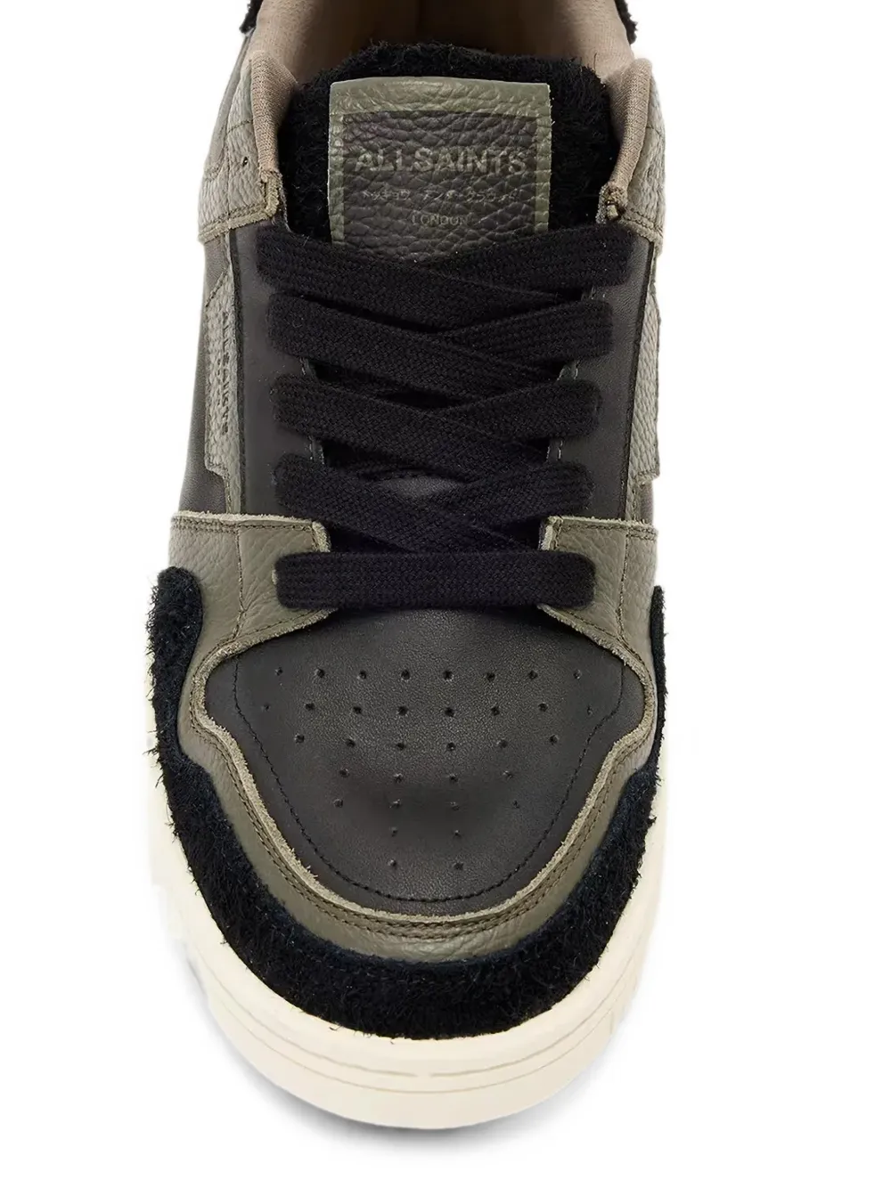 AllSaints panelled leather low top sneakers Zwart