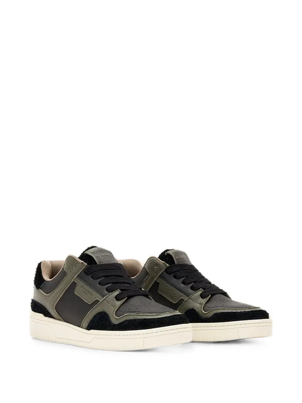 AllSaints panelled leather low top sneakers Zwart
