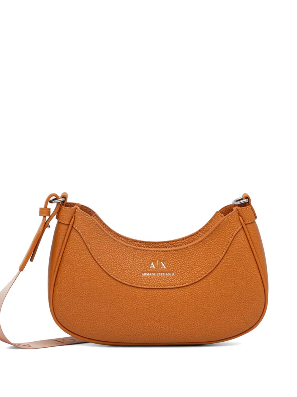 Armani Exchange logo-print pebbled cross body bag - Arancione