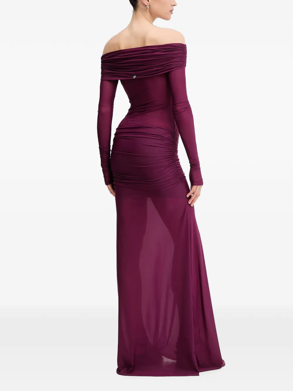 Aniye By Xena off-shoulder asymmetrische maxi-jurk met ruches Paars