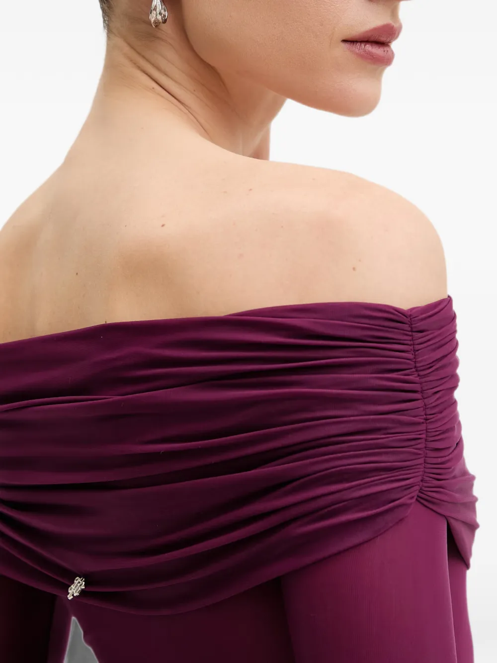 Aniye By Xena off-shoulder asymmetrische maxi-jurk met ruches Paars
