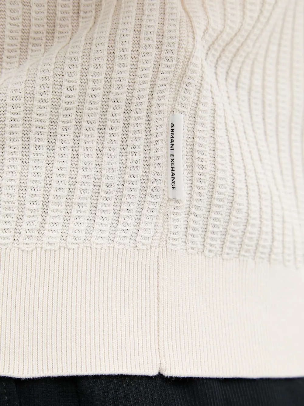 Armani Exchange Ribgebreide trui Beige