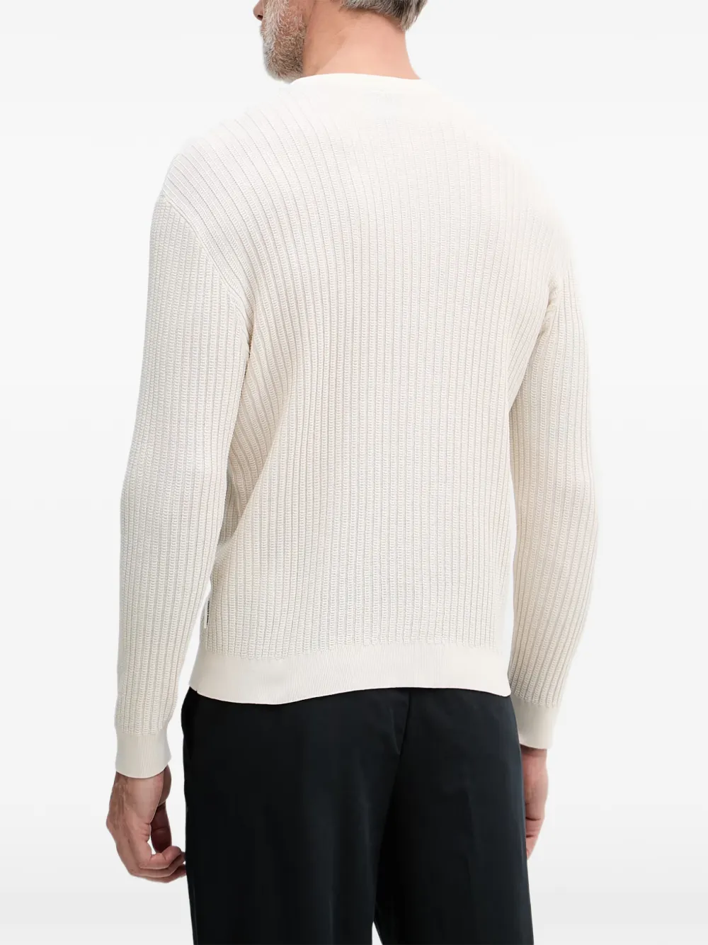 Armani Exchange Ribgebreide trui Beige