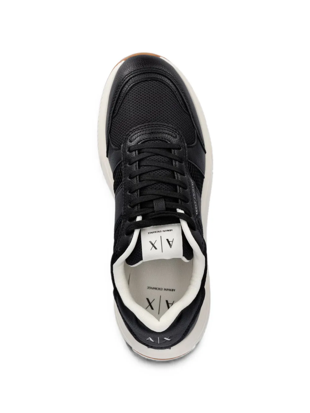 Armani Exchange logo-print panelled sneakers Zwart