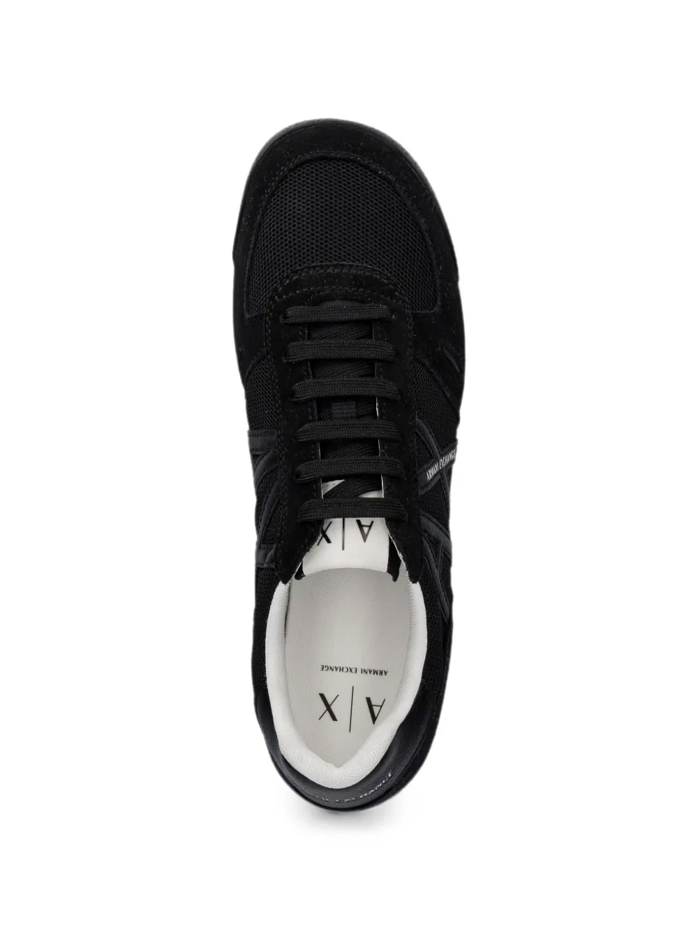 Armani Exchange logo-patch sneakers Zwart