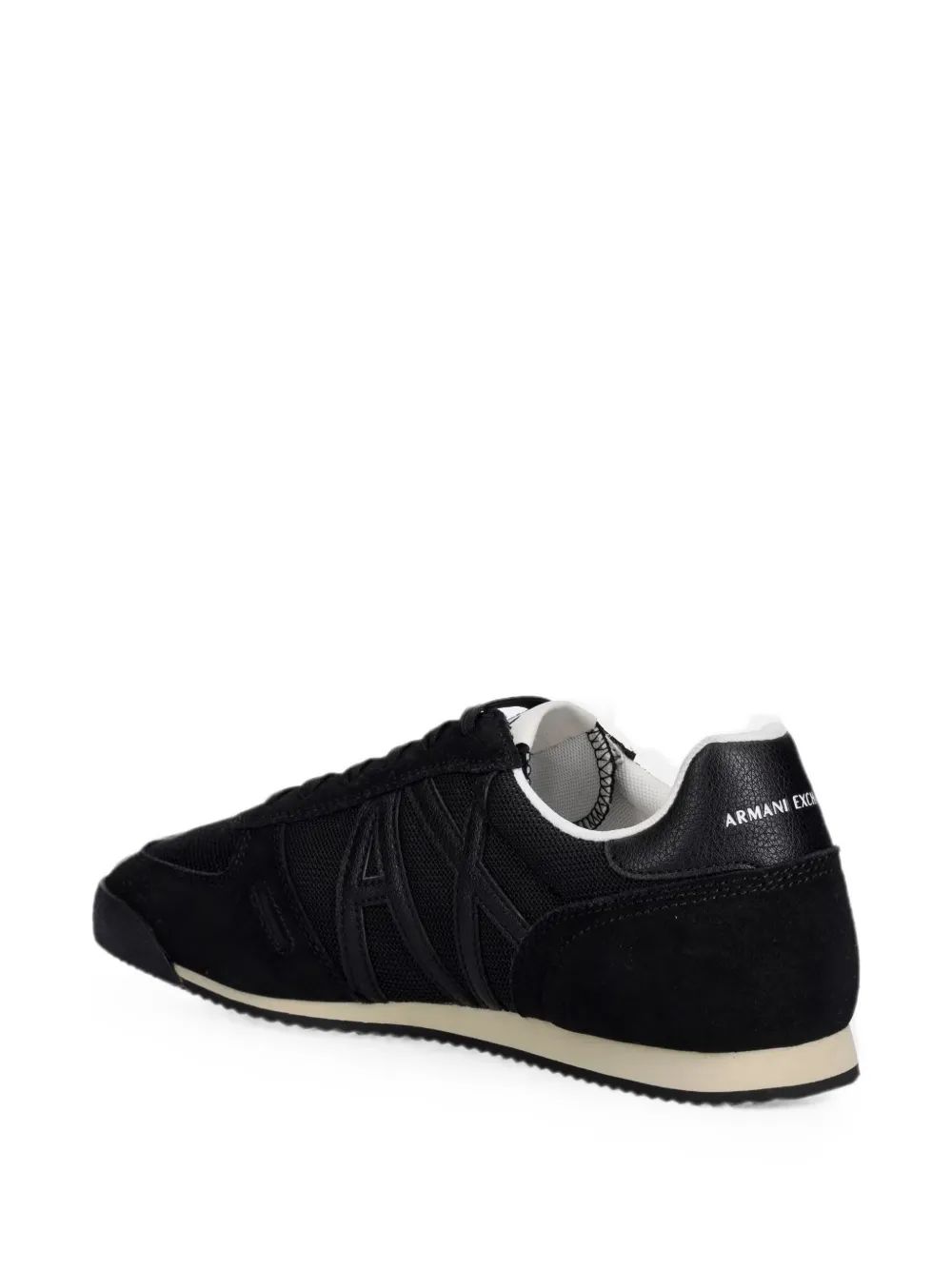 Armani Exchange logo-patch sneakers Zwart