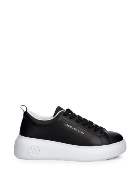 Armani Exchange logo-print platform sneakers