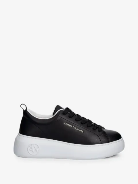 Armani Exchange logo-print platform sneakers
