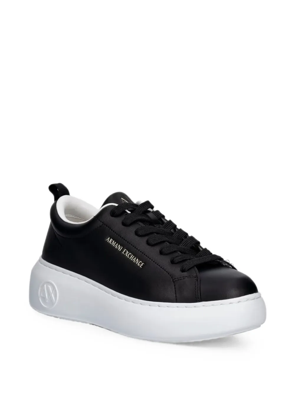 Armani Exchange logo-print platform sneakers Zwart