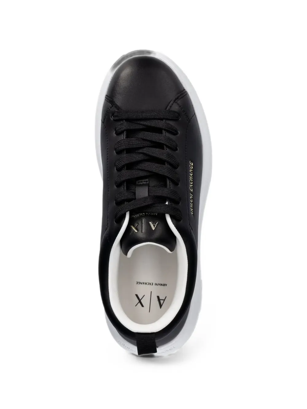 Armani Exchange logo-print platform sneakers Zwart