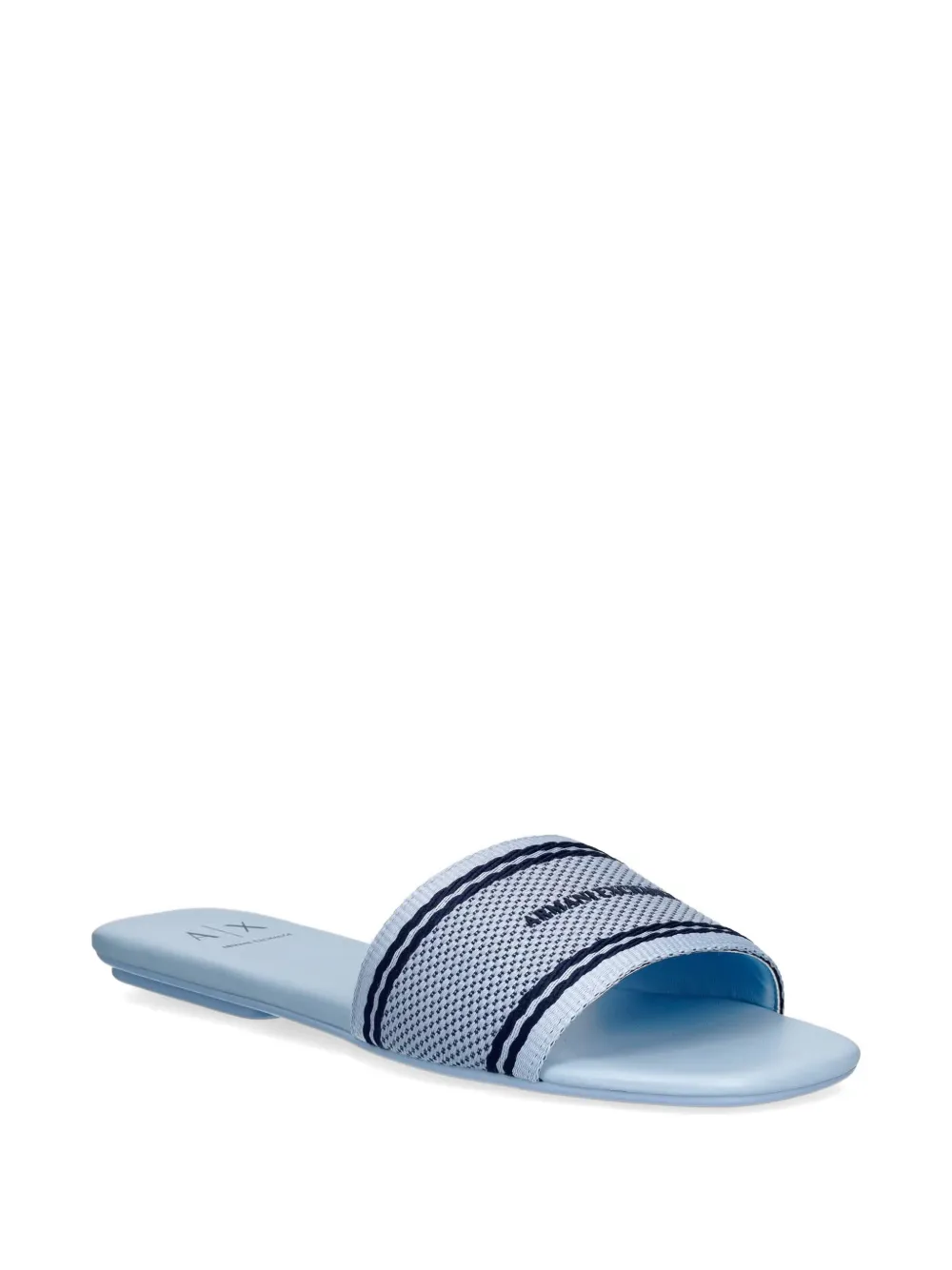Armani Exchange logo-print slides Blauw