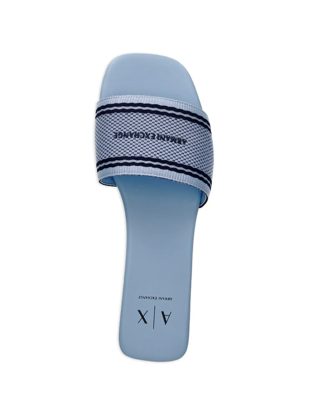 Armani Exchange logo-print slides Blauw