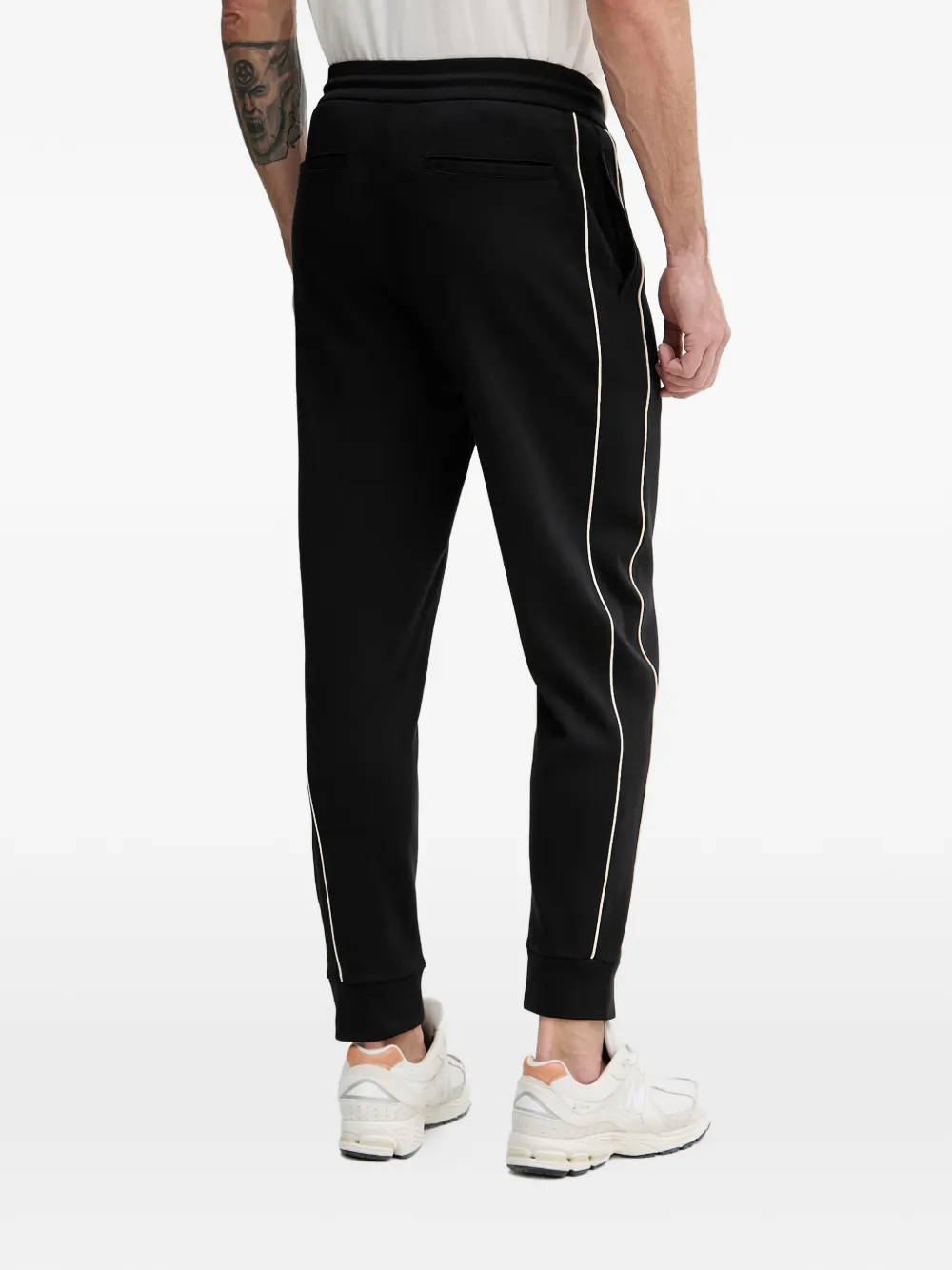 Armani Exchange Trainingsbroek met logo-print en afwerking Zwart
