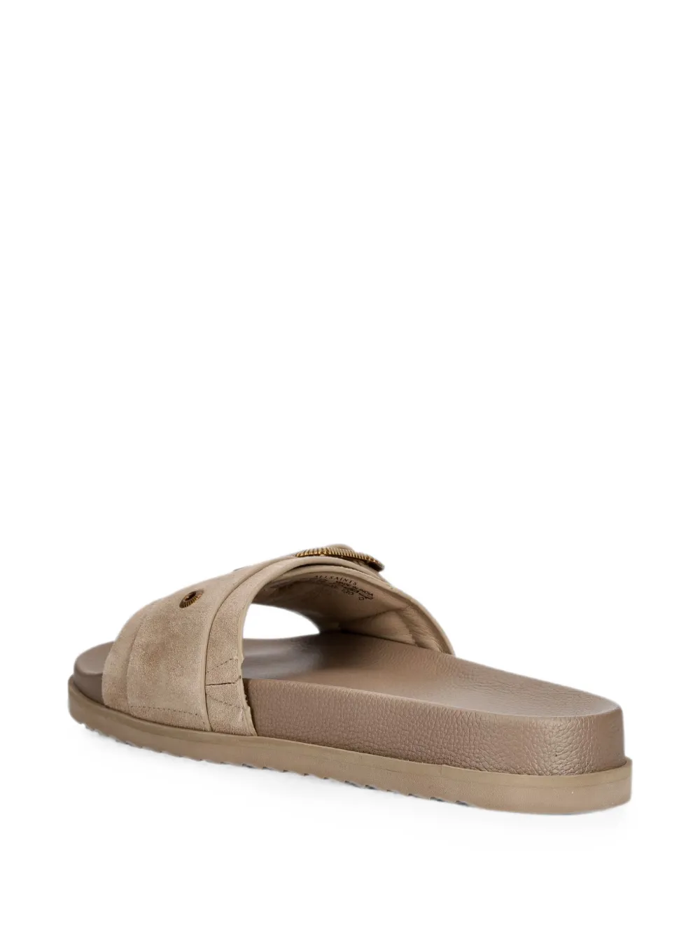 AllSaints Ellie Western buckle-detail slides Beige